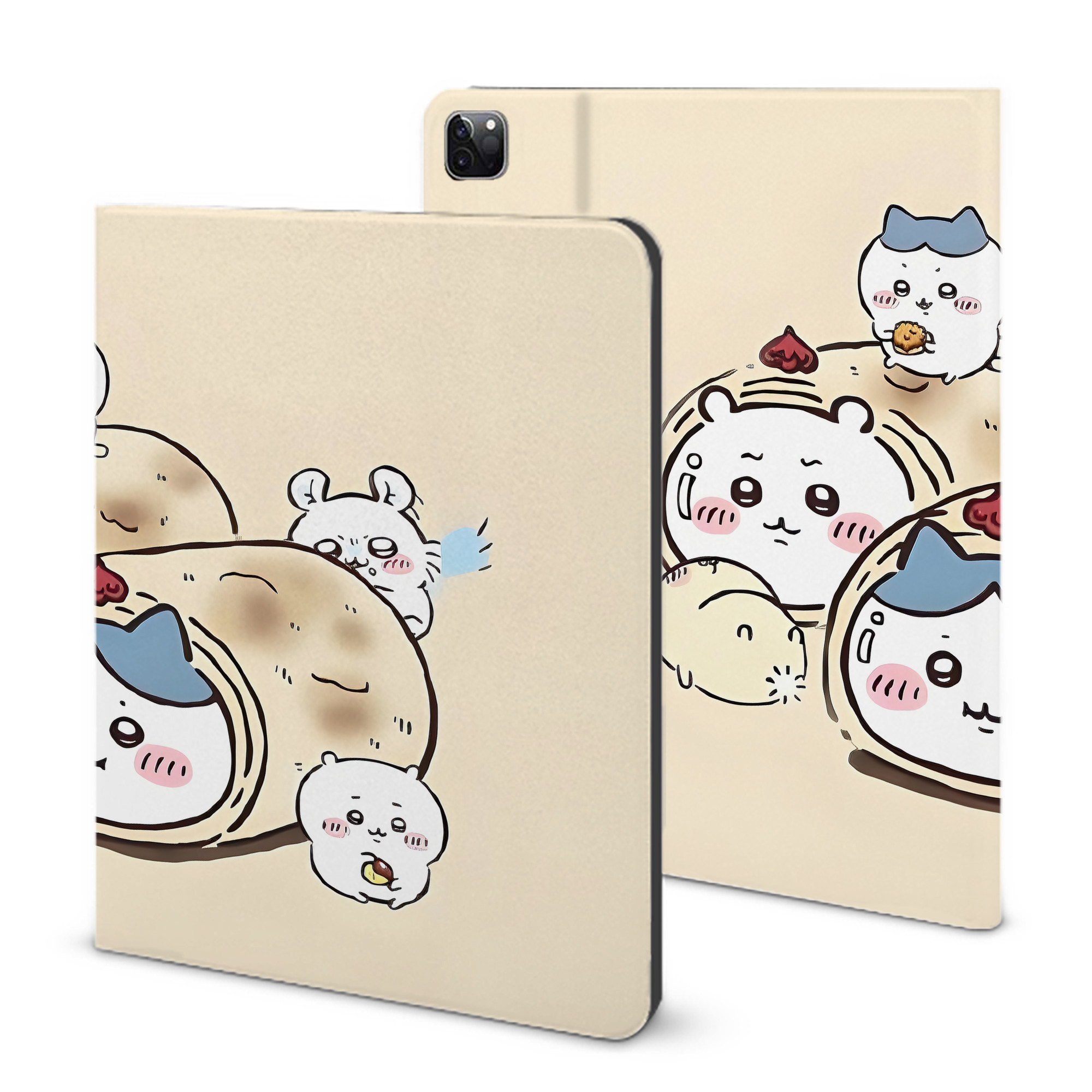 （画像用） ちいかわ Chii-kawa IPad ケース ブック型 PUレザー TPU 耐衝撃 軽量 薄型 ペン収納なし 全面保護 IPad 各モデル対応